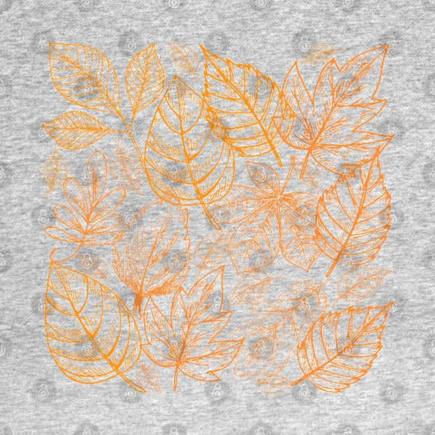 Orange Leafy Pattern by leBoosh-Designs